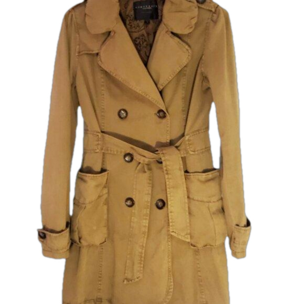 SANCTUARY CLOTHING Double Breasted Trench Coat Army Green